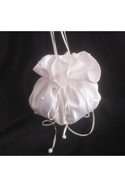 SCKN Aksesuar Satin Bridal Jewelry Pouch with Pearls