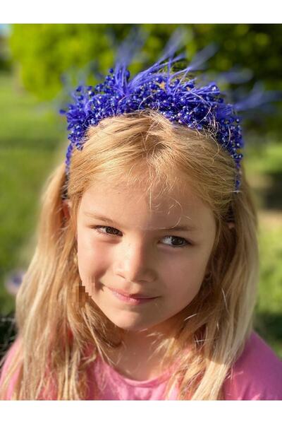 QUEEN AKSESUAR فاخر فروي ساكس الأزرق كريستال حجر المرأة الزفاف رئيس الخطوبة ا...