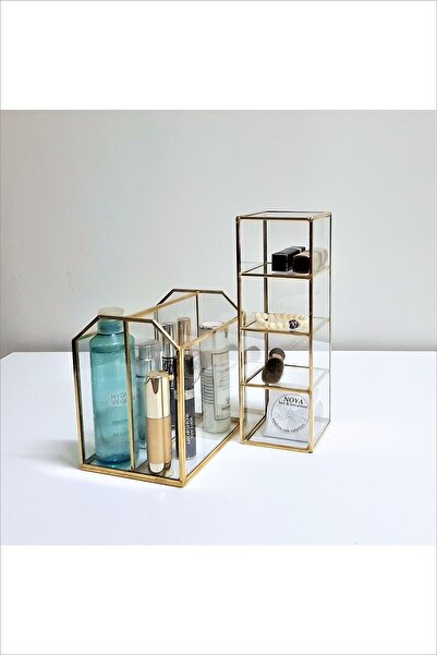 NOYA Box & Terrarium Hawaii Serisi Yatay-dikey  Pirinç Makyaj Organizer