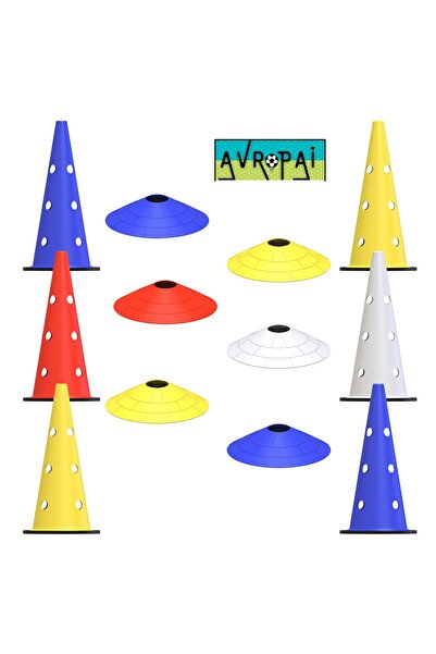 AVROPAİ Futbol Delikli Antrenman Seti Huni Ve Çanak Seti Eğitim Seti 42 Cm De...