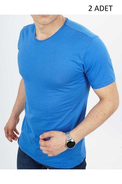 FATELLA Men's Cycling Comfort Mold Round Crew Neck Comfortable Mold Solid Color Combed Cotton 2 Piece Set
