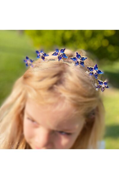 QUEEN AKSESUAR كريستال حجر منتصب الملكة زهرة عزر معدني فاخر تاج الحناء المشار...