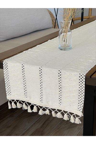 Buldan CSN Tekstil Cotton Shawl Motif Lace Knit Runner