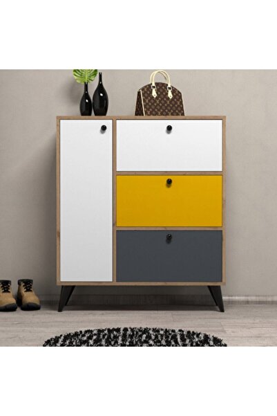 Mezza 1804 Bella  Ayakkabılık 6 Raflı 4 Kapaklı Colorful