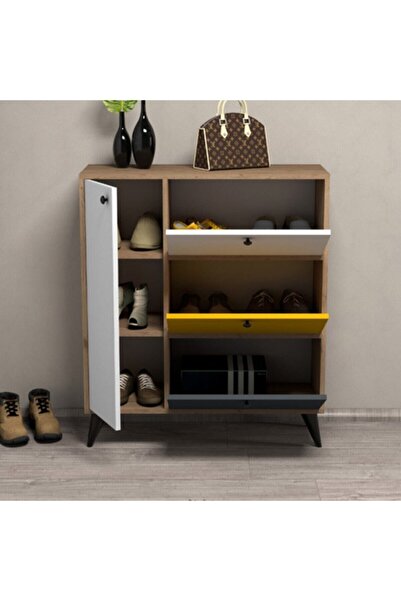 Mezza 1804 Bella  Ayakkabılık 6 Raflı 4 Kapaklı Colorful