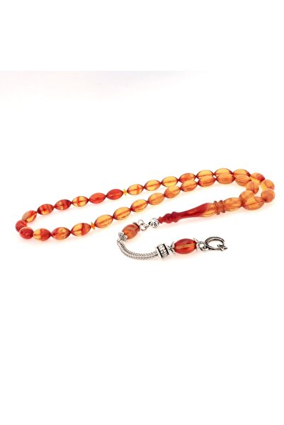 PİGADO Μεταλλικός χάντρες προσευχής από κεχριμπάρι με φούντες σε σχήμα αστερι...