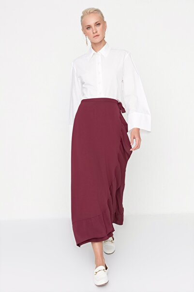 Trendyol Modest Skirt - Bordeaux - Midi