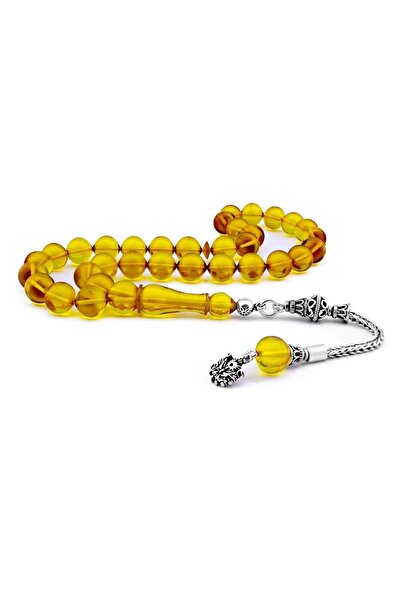PİGADO Срібний намисто з жовтим бурштином з бахромою