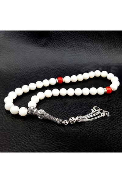 PİGADO 925 проба срібний місяць-зірка з бахромою червоно-білий перламутровий ...