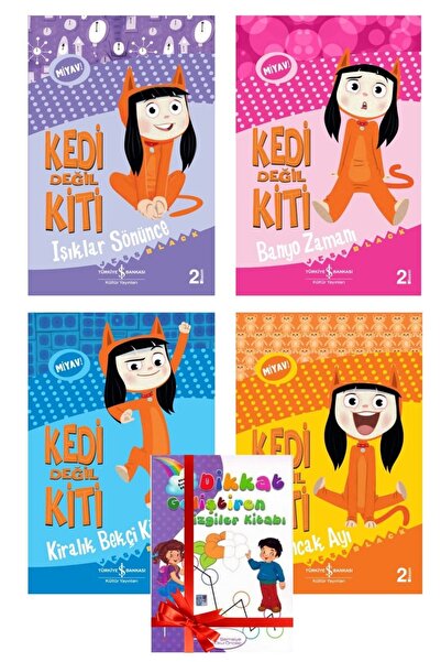 TÜRKİYE İŞ BANKASI KÜLTÜR YAYINLARI Kedi Değil Kiti Serisi - Banyo Zamanı - Işıklar Sönünce - Oyuncak Ayı - 5 Kitap Tatil Seti