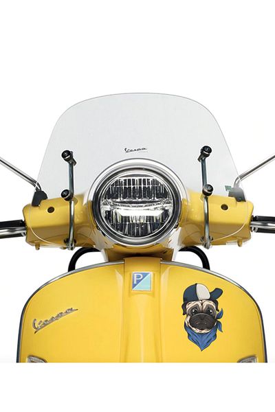 MegaSticker Cool Pug Motocicletă și Cască Laptop - Autocolant Auto 14x7,5 Cm