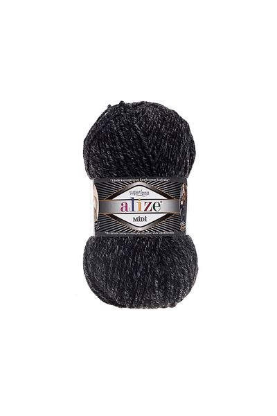 Alize Superlana Midi Hand Knitting Floss Wool Ball Jaspe Anthracite 800