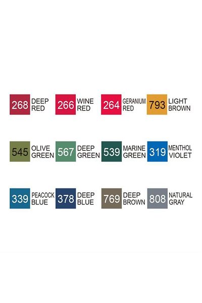 Zig Kurecolor Kc3000/12B6 - Set of 12 Deep Colors Twin Ws Marker Pen