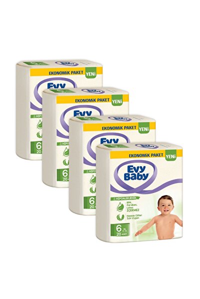 Evy Baby Bebek Bezi 6 Beden XL 4'lü Fırsat Paketi 80 Adet Yeni