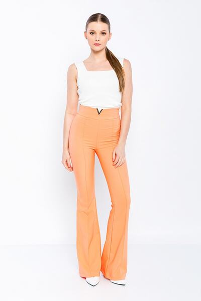 Luppio Yüksek Bel Aksesuarlı Ispanyol Paça Pantolon