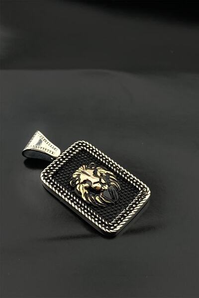 Duende Silver Aslan Detaylı Kolye Ucu 925 Ayar Gümüş Erkek Kolye