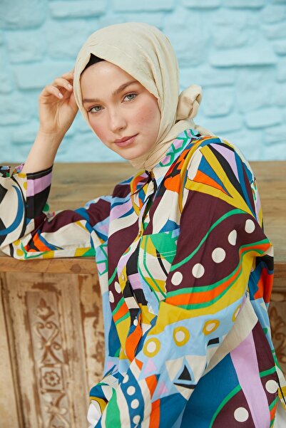 VALORSCARF Krem Bambu Kraş Şal