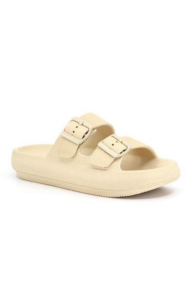 Mascarano Magazin Papuci de plajă Beige Double Band Eva Platfrom Daily Summer