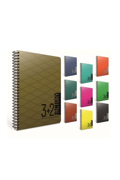 Gıpta Factory Spiral 5 Separator PP Cover Notebook 17*24-150 Sheets 3+2