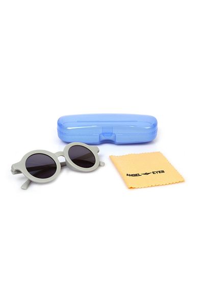 Angel Eyes Children's Sunglasses Gray Frame Black Glass Kids Sunglasses