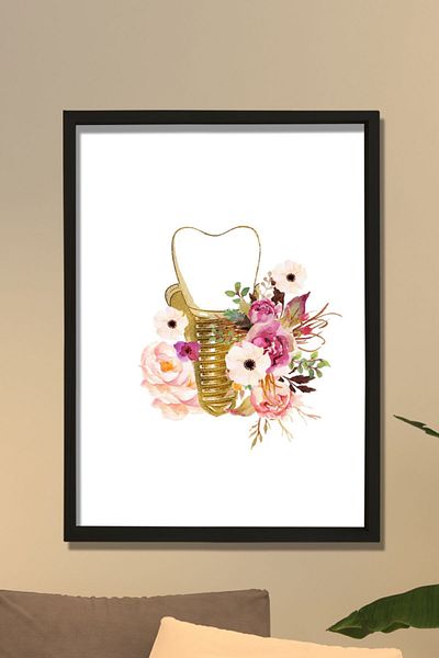 Dekor Loft Cadou pentru higienist dentar, artă anatomică dentară, decor birou dentist
