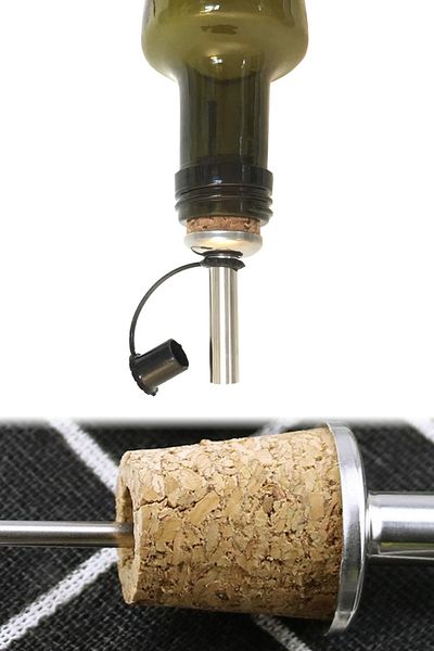 Binbirreyon 2 Pieces Corked Metal Dropper Pourer Bottle Tip Stopper Plug Service Apparatus with Lid Ra113