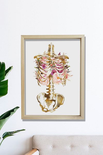 Dekor Loft Imprimare artistică de anatomie, artă schelet, decor de birou pentru medic ortopedic