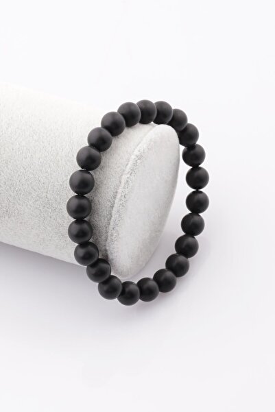 NO NAME سوار من حجر العقيق الطبيعي غير اللامع مقاس 8 مم