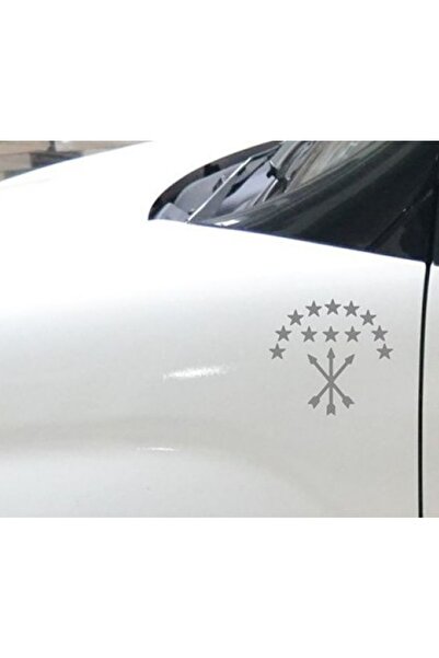 Oto Sticker Adige Çerkes 15x11cm Yıldız Ok Bayrak Arma Logo Araba Sticker
