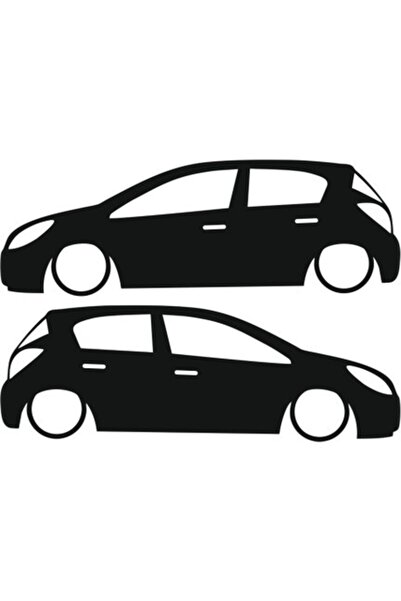 Oto Sticker Opel Corsa D Basık Kelebek Silüet Stickeri 2 Adet