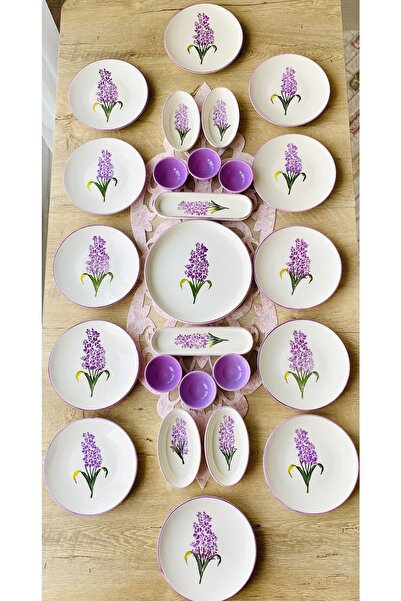 VENÜS HOME DECORATION Lila Hyacinth Model 25 Model Breakfast Set for 12 Persons