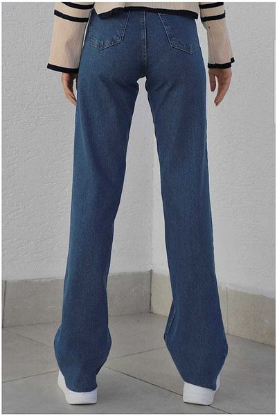 Trn JNS Blugi largi cu talie super înaltă Daisy 90's Striagth Blue Lycra