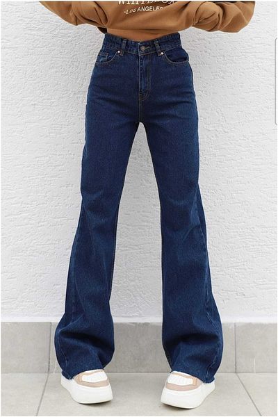 Trn JNS Pantaloni largi de blugi din lycra albastru din anii &#39;90 Lulu cu talie super înaltă