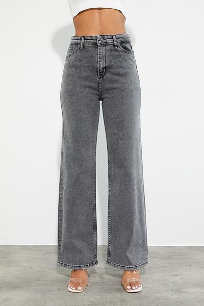 Trn JNS Wilson 90's Smoked Lycra Super High Waist Volné Jean Kalhoty