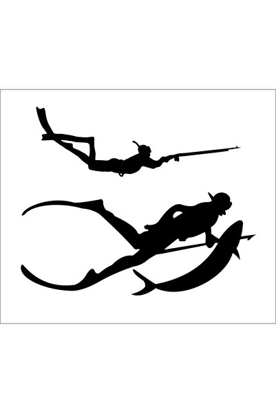 Oto Sticker Zıpkıncı Dalgıç Balık Avcısı Sticker Etiketi 18x9 Cm