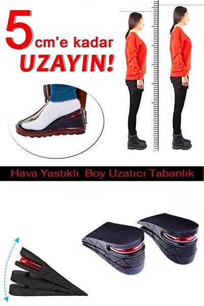 ZEYSAN Ünisex 5 Cm Tam Boy Uzatıcı Tabanlık Hava Yastıklı Uzatan Ayakkabı Tab...