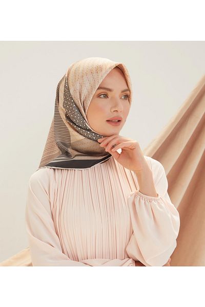 Armine Sport Twill (tivil) Κασκόλ Μαύρη Κρέμα Βιζόν