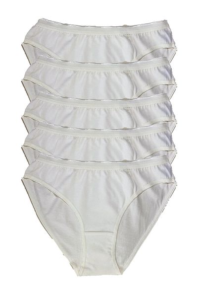 Betimoda Chiloți Bikini Damă Bumbac Pieptănat 5 Bucăți Ecru