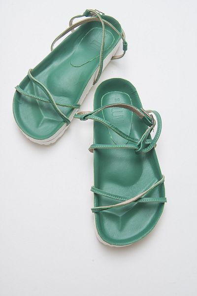 LuviShoes Sandale de damă Muse din piele naturală verzi