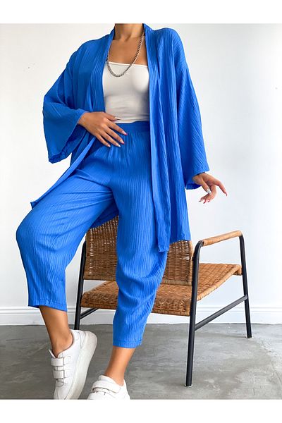 LB Laluna Butik Set kimono din țesătură de in pentru femei