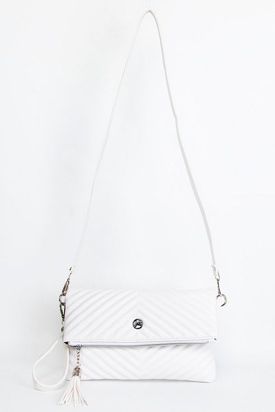 MORCA Women's Clutch Portfolio Bag Long Strap White