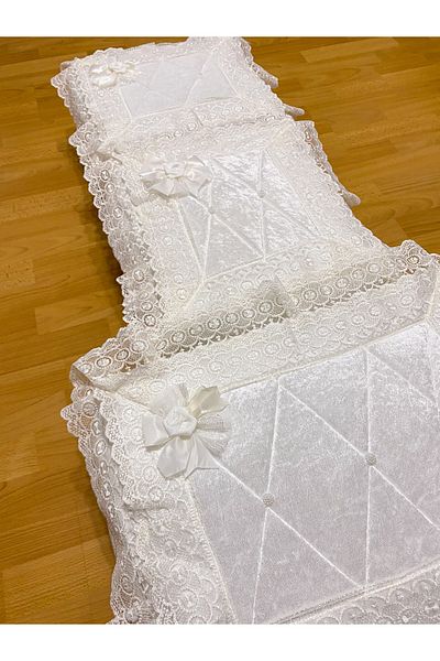 AYHANHOME Bridal Model French Laced Velvet Bundle Promise Engagement Hurcu Dowry Set of 3