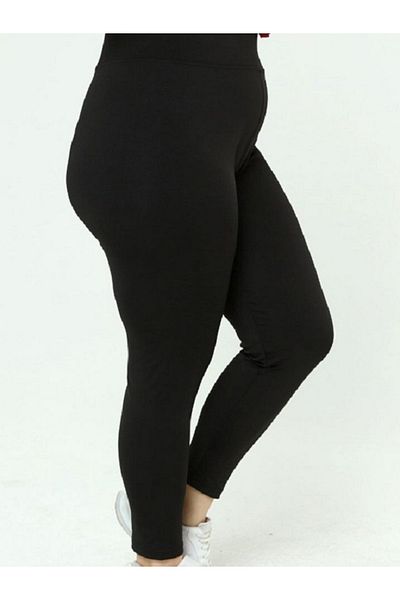 NCD COLLECTION Women's Black Plus Size High Waist Diving Fabric Recovery Long Leggings
