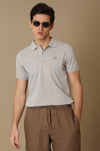Lufian Laon Polo Neck Ανδρικό T-shirt Stone