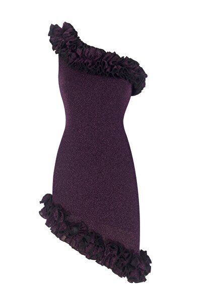 Nur Karaata Florentina Sparkle Purple Elbise