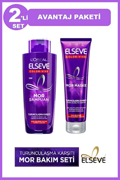 ELSEVE Color-vive Purple Maske Silver Mor Maske 150 Ml - Turunculaşma Karşıtı Mor Şampuan 200ml