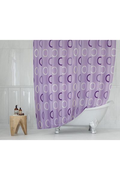 Zethome Perdeau de duș pentru baie Zethome 5033 cu o singură aripă liliac 1x120x200