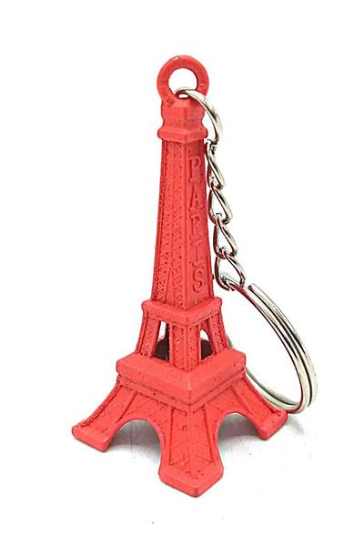 Dünyadan Hediyeler Paris Eiffel Tower 3d Metal Keychain Red