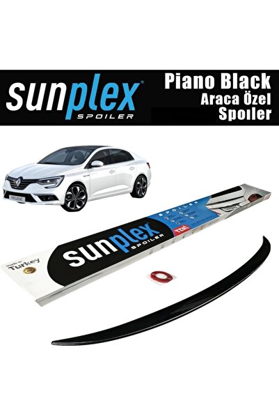 SUNPLEX Megane 4 Bagaj Üstü Spoiler Sedan 2016 Sonrası Pianoblack Uyumlu