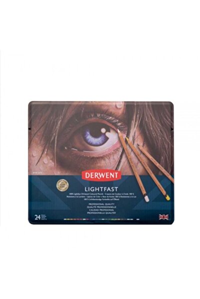 Derwent Lightfast Curry Colored Pencil Set 24 Pieces Tin Box
